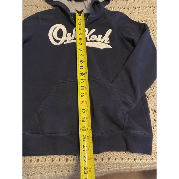 Youth Boys' OshKosh Navy Blue Hooded Jacket Size 12 Full Zip up With Pockets - Picture 7 of 14